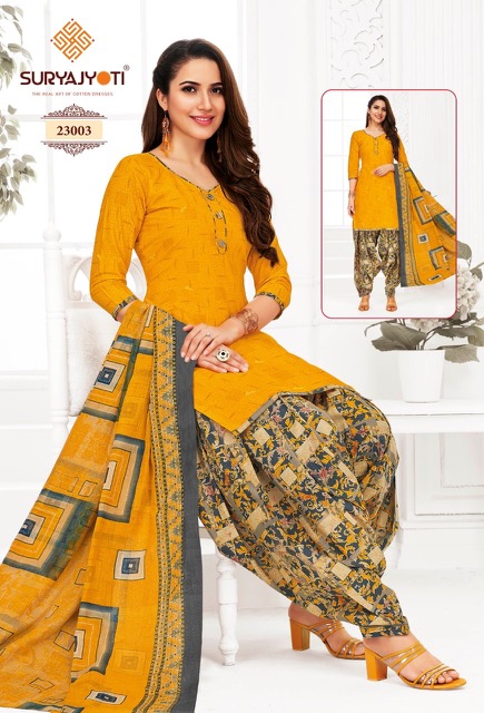 Suryajyoti Patiyala Kudi Vol 23 Regular Wear Wholesale Cotton Dress Material